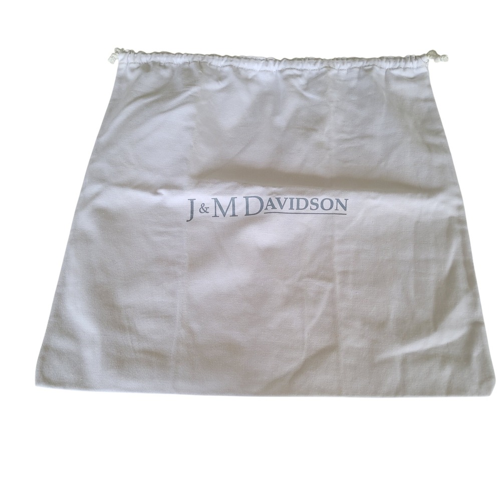 J&M Davidson White Cotton Drawstring Dust Bag Large Handbag Accessory Storage